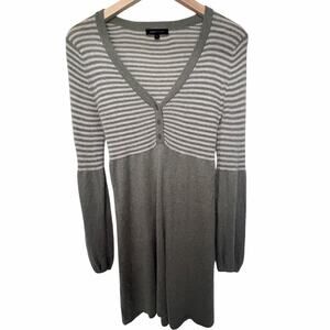 BCBGMAXAZRIA Green Striped Sweater Dress S